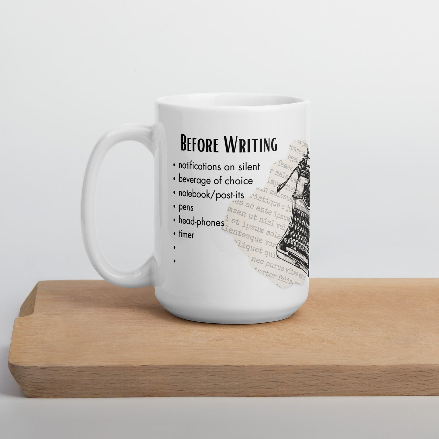 Writer's Checklist ceramic mug